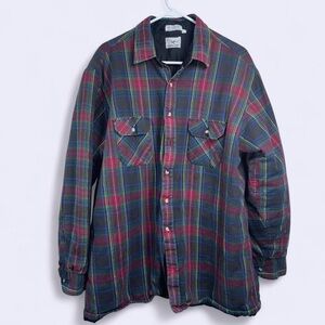Vintage Sierra Ridge Plaid Flannel Jacket Shirt 1X Big Lined